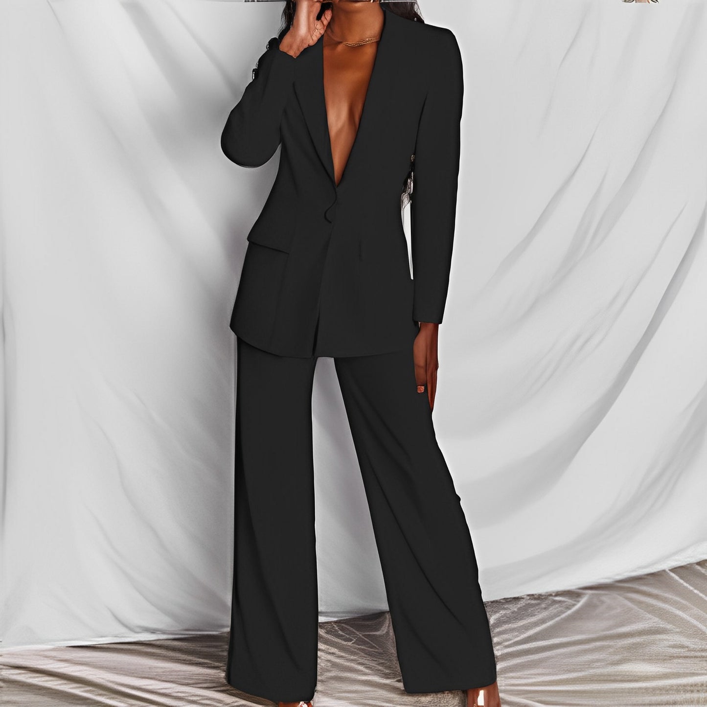 Fashion Business Long Sleeve Pants Suit