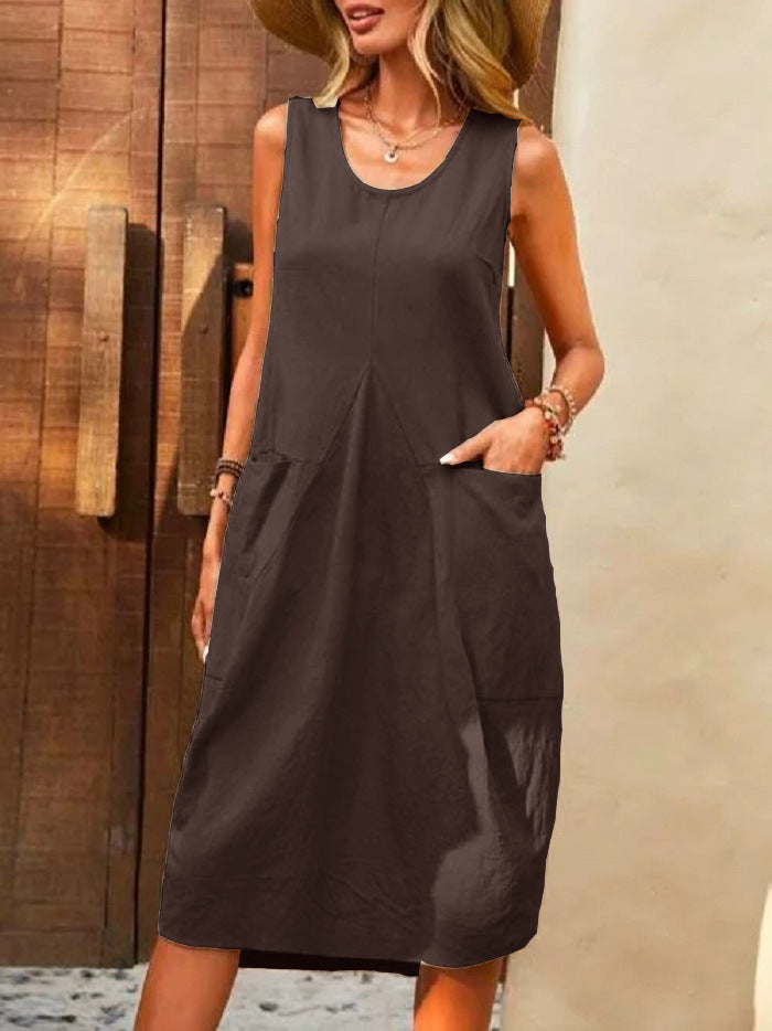 Fashion Sleeveless U-Neck Dress