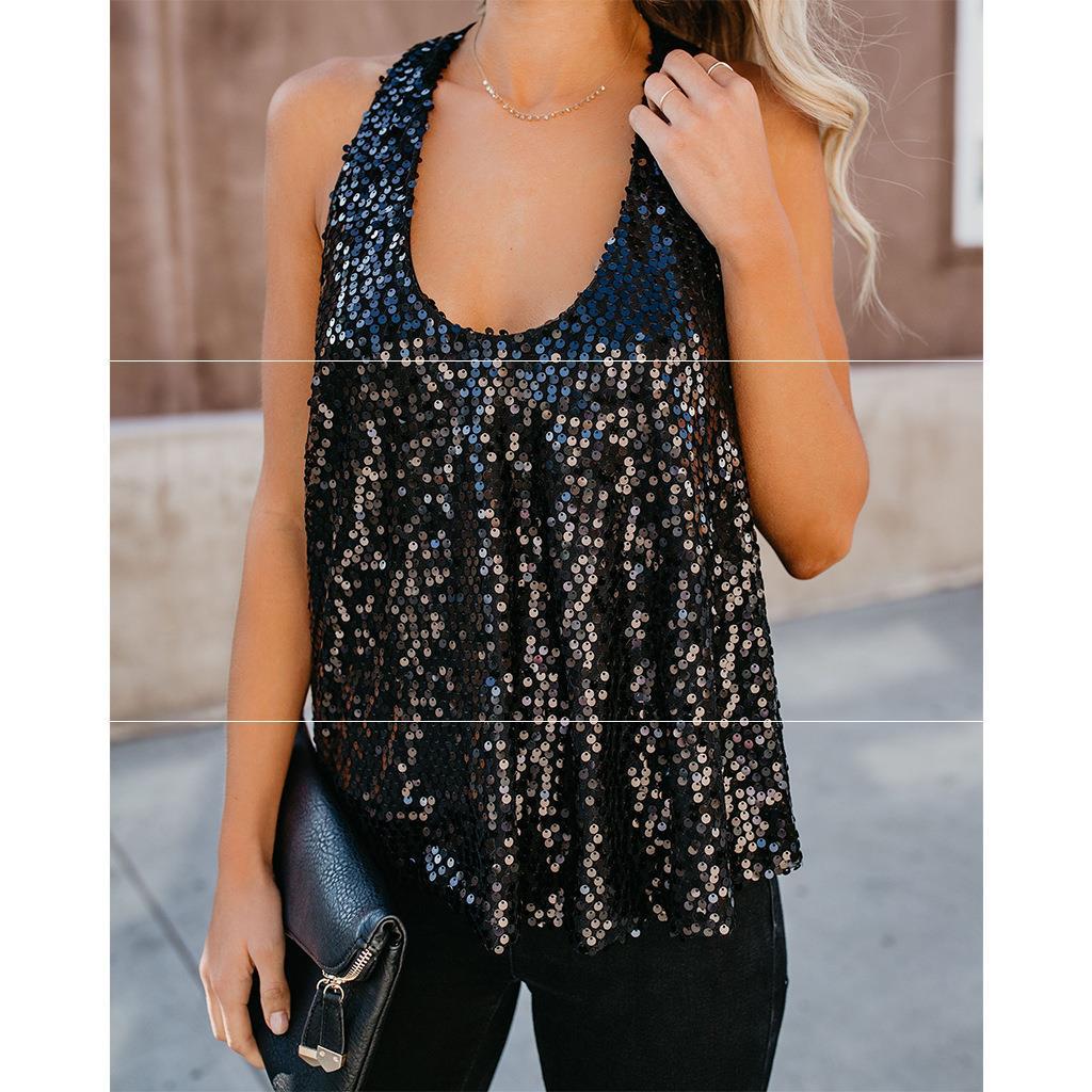 Fashion Sequined Camisole Shirt