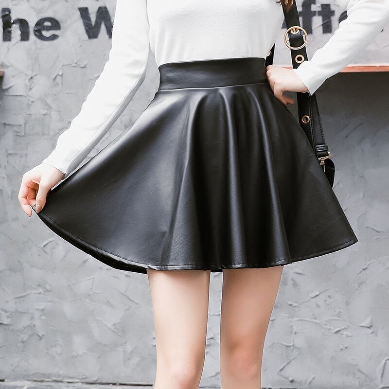 Fashion PU Leather Mini Skirt