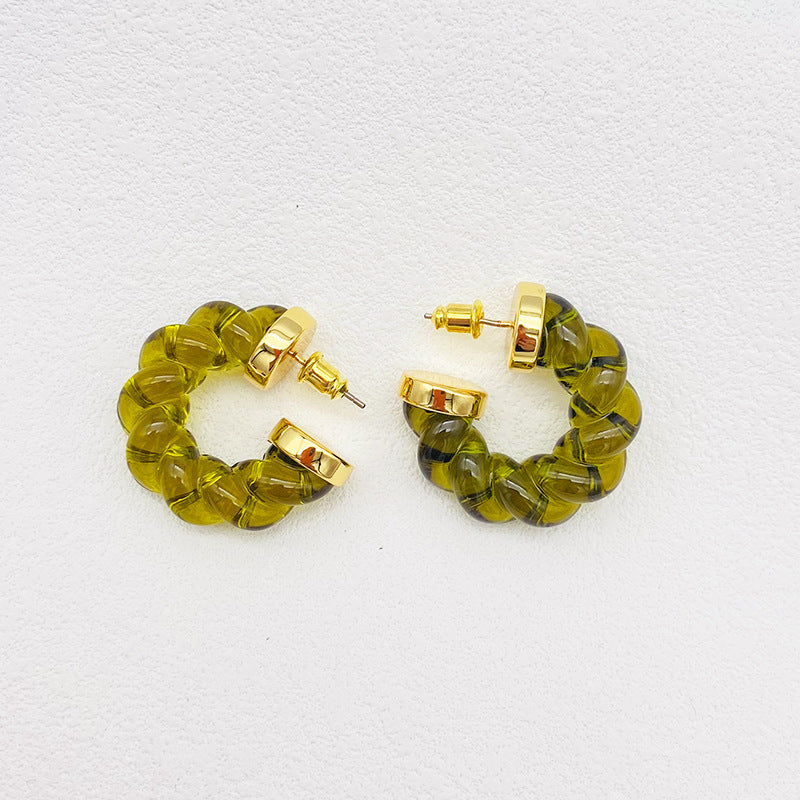 Fashion Niche Twist Resin Earrings