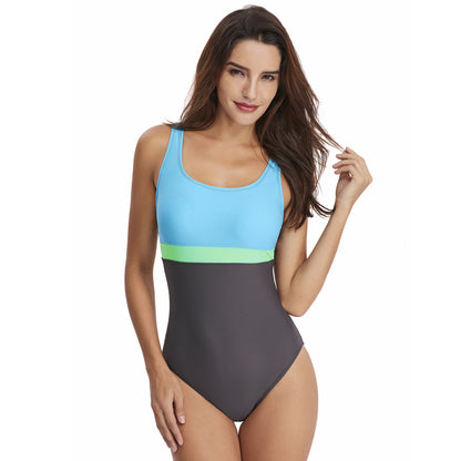 Fashion Triangle colorblock swimsuit