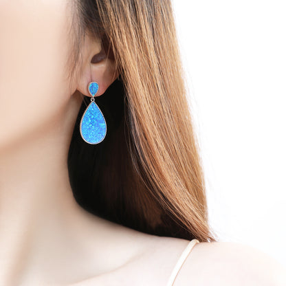 Fashion Drop Opal Earrings