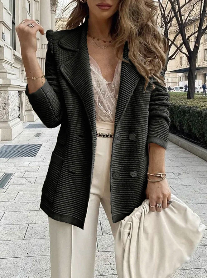 Fashion Pit Strip Loose Jacket