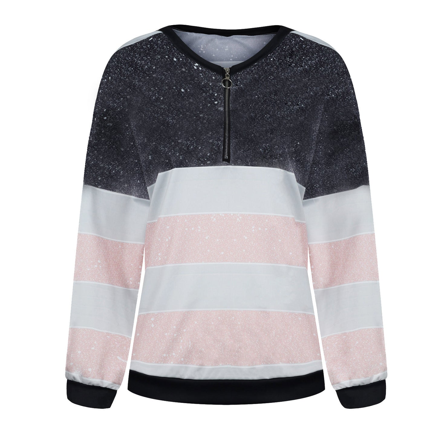 Fashion Striped Starry Sky Print Sweater