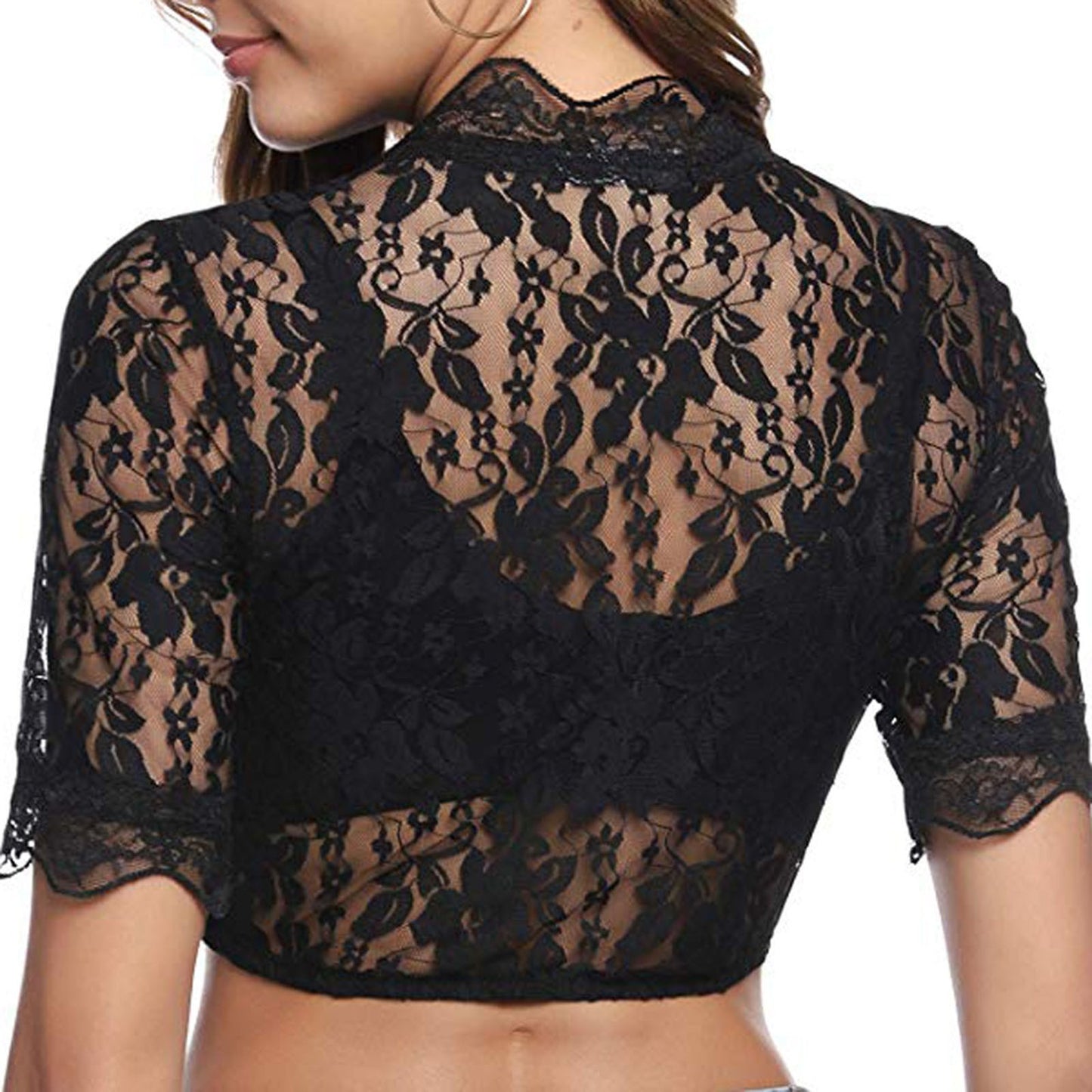 Fashion Base Lace Stitching Small Shirt Top