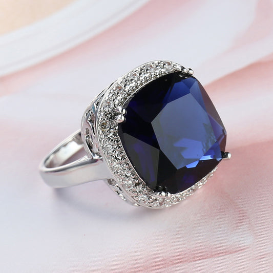 Fashion Zircon Blue Ring