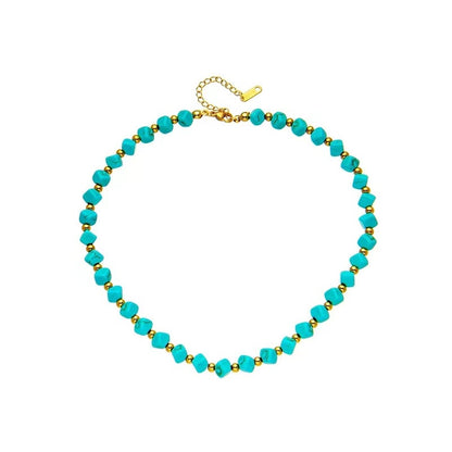 Fashion Turquoise French Retro Beaded Necklace