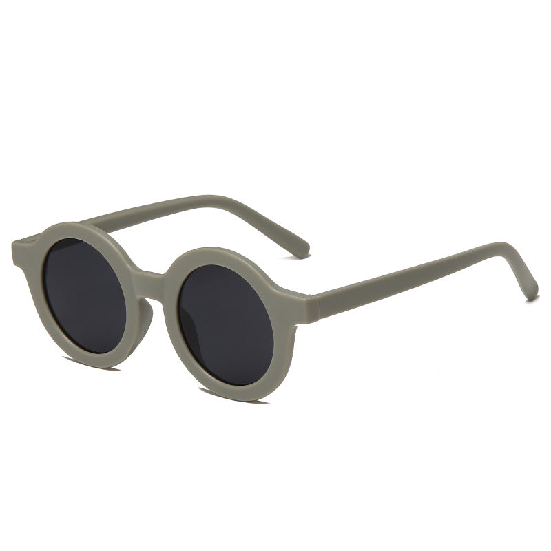 Fashion Frosted Round Frame Sunglasses