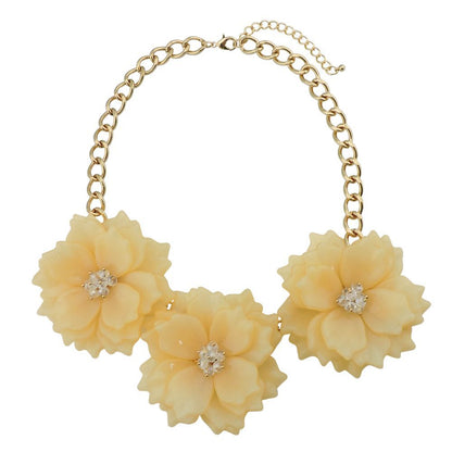 Fashion Ornament Acrylic Exaggerated Three Flowers Necklace