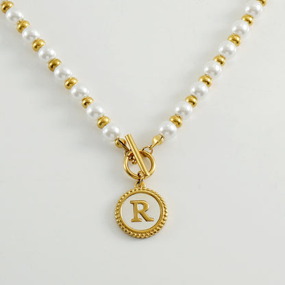 Fashion Letter Shell Pendant Necklace