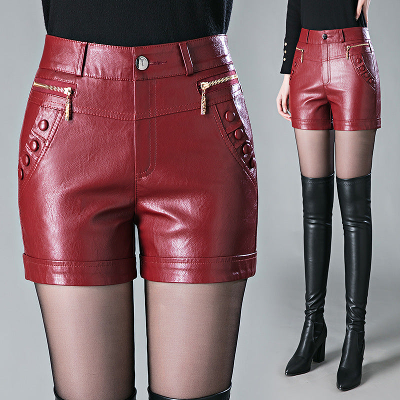 Fashion PU Leather Shorts