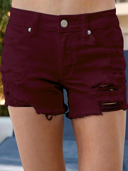 Fashion Fringe Wide-leg Denim Shorts