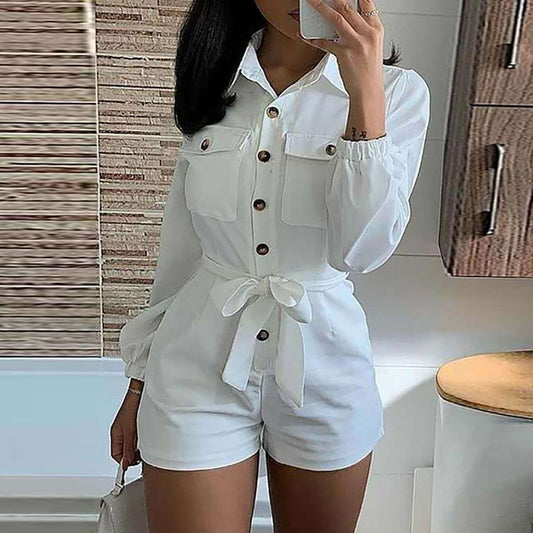 Fashion White Woven Jumpsuit