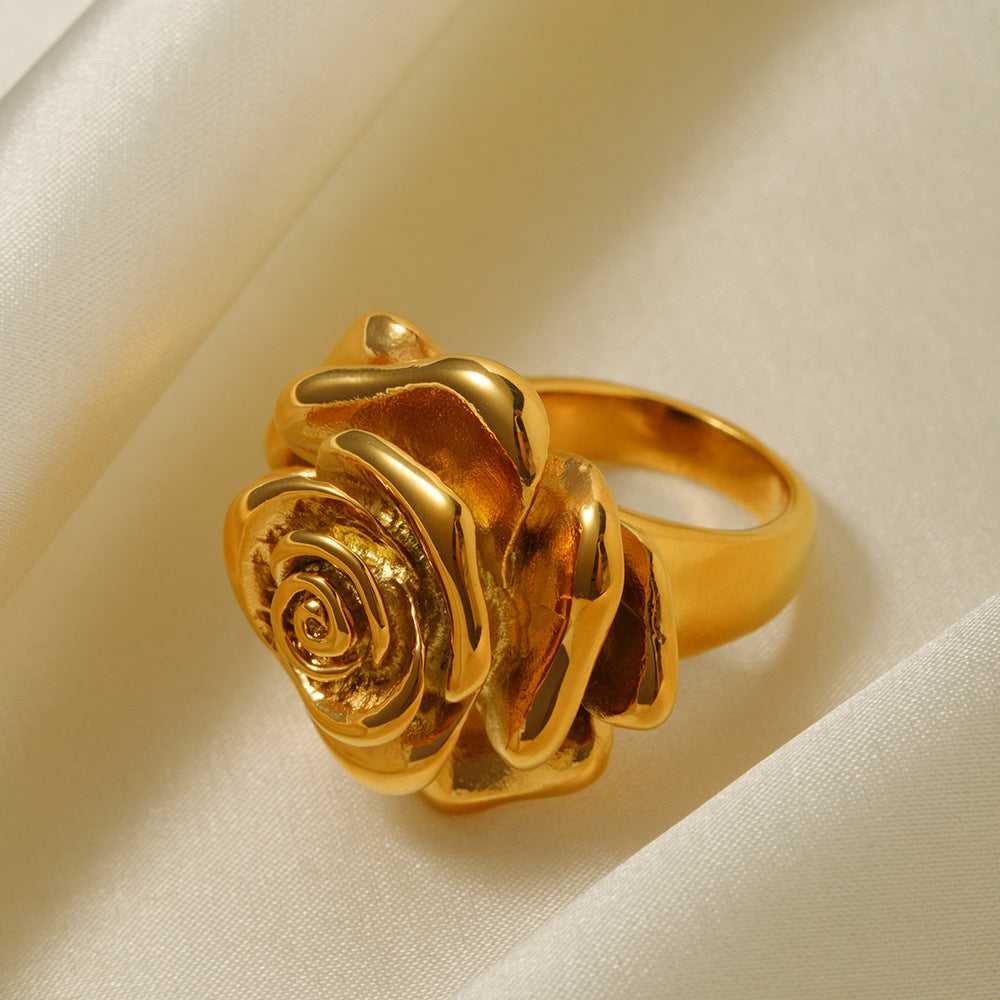 Fashion Three-Dimensional Sculpture Flowers Ring
