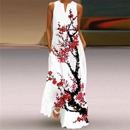 Fashion Multi-color Sleeveless Maxi Dress