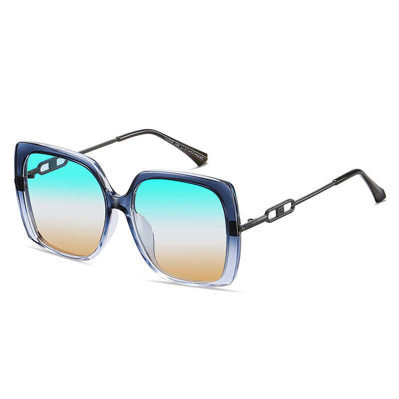 Fashion Large Framed Metal Polarized Sunglasses