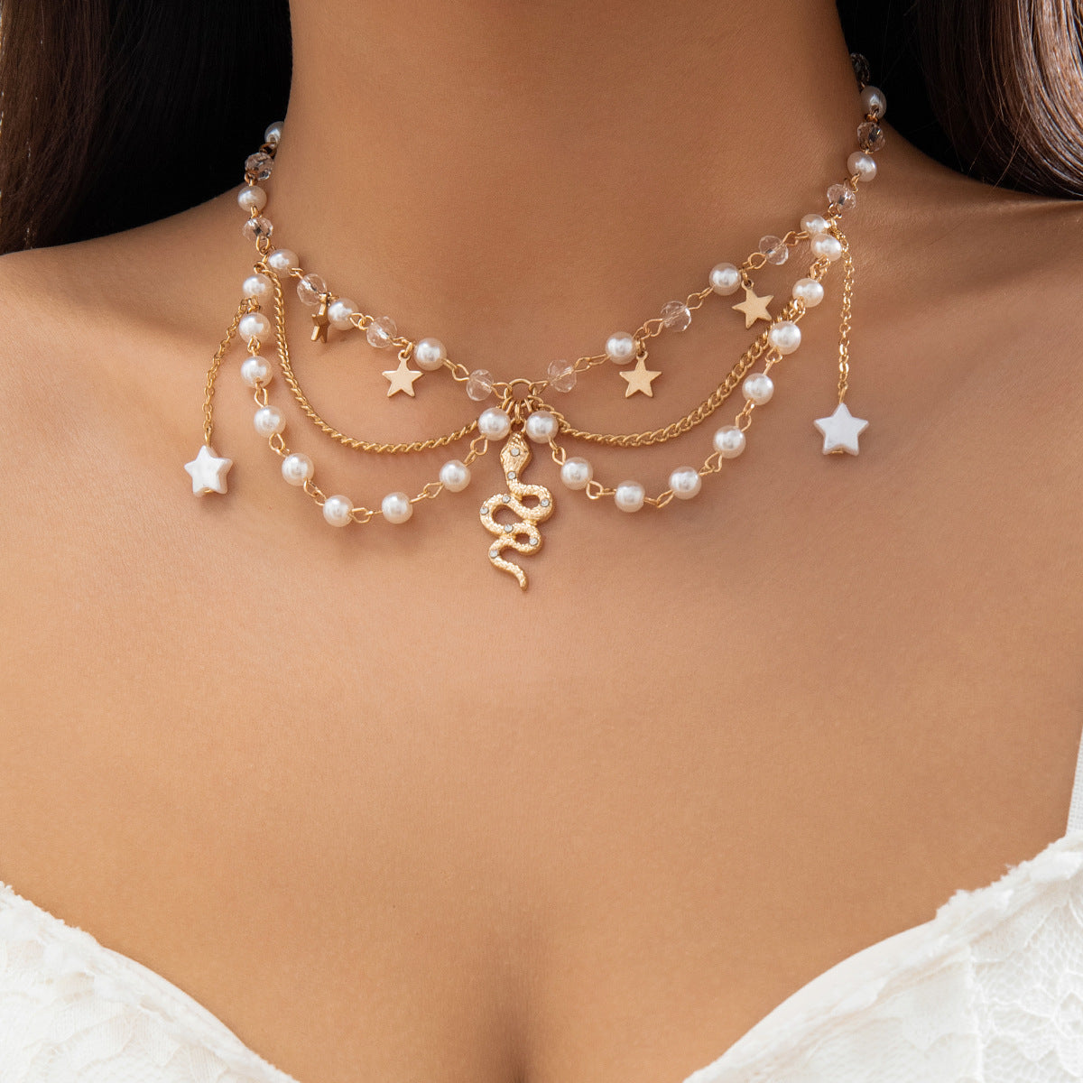 Fashion Beaded Butterfly Wind Dopamine Necklace
