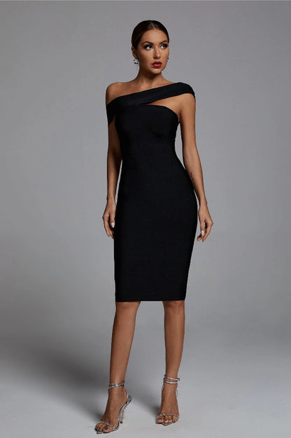 Fashion Black Slim Bandage Dress