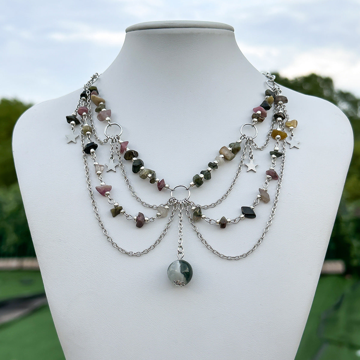 Fashion Beaded Butterfly Wind Dopamine Necklace