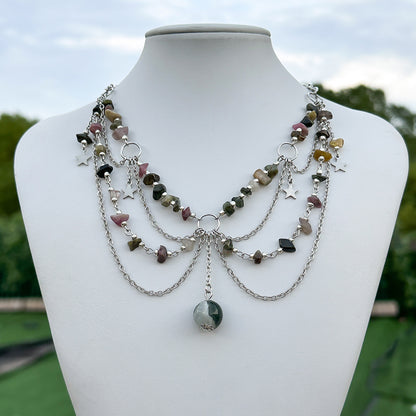 Fashion Beaded Butterfly Wind Dopamine Necklace