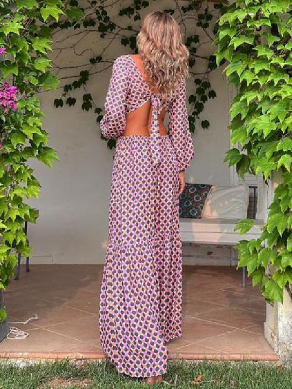 Fashion Printed A-Line skirt Long Dress