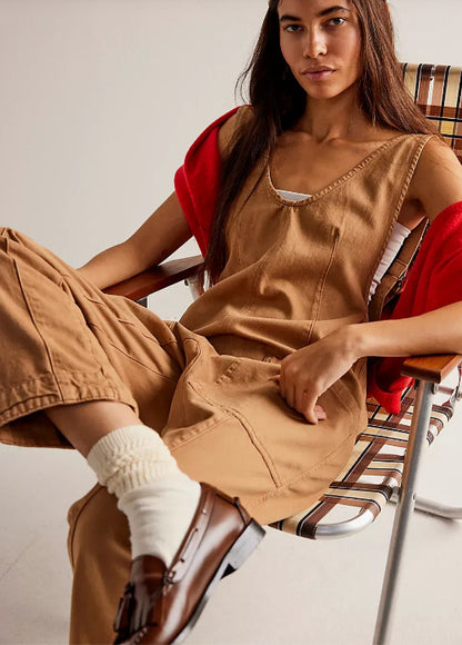 Fashion Solid Color Suspender Jumpsuits