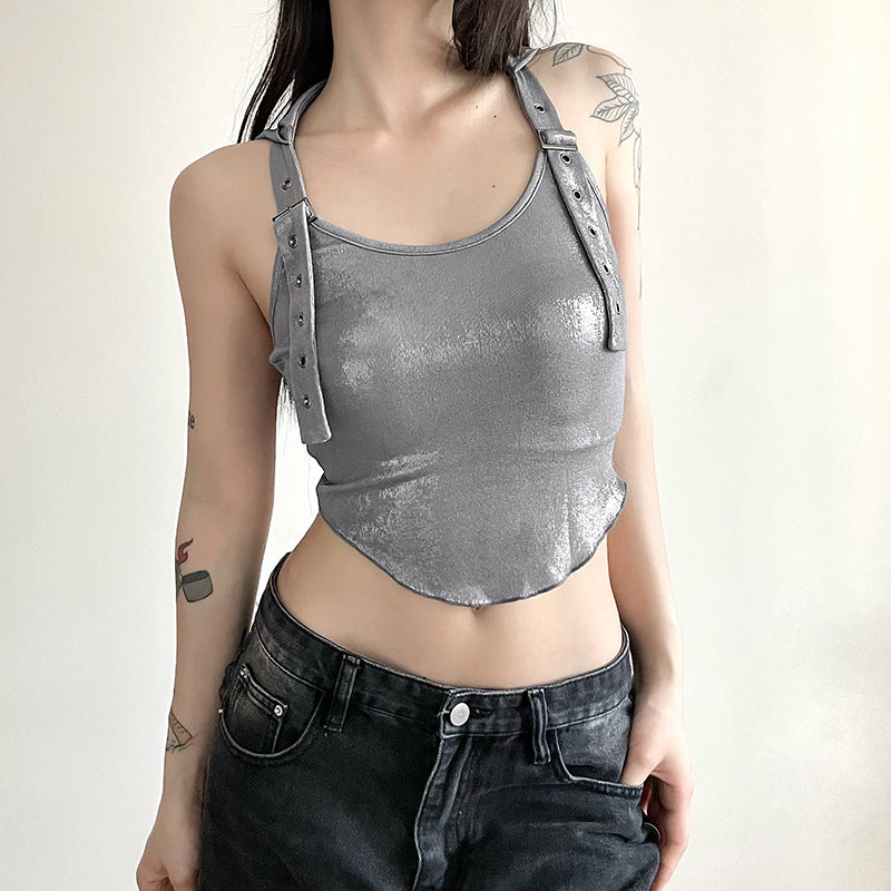 Fashion Slim Fit Hooded Halter Crop Top