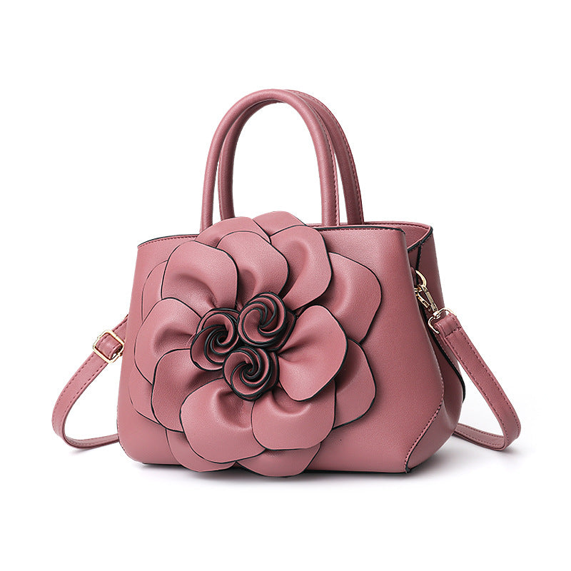 Fashion PU leather flower portable shoulder bag