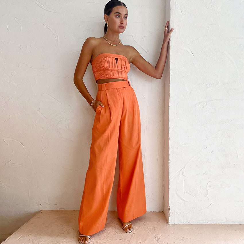 Fashion High Waist Wide Leg Pants