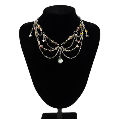 Fashion Beaded Butterfly Wind Dopamine Necklace