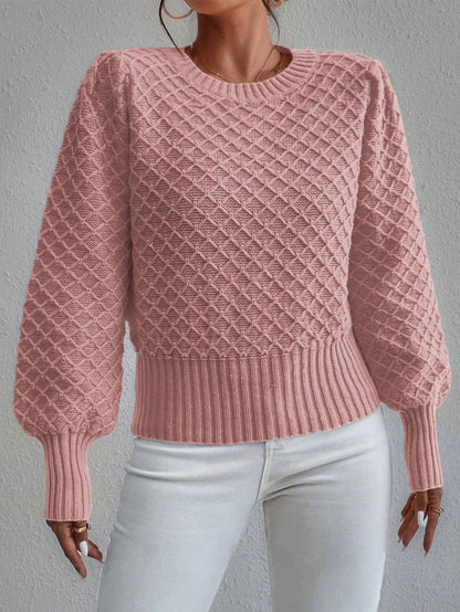 Fashion Round Neck Pullover Long Sleeve Sweater