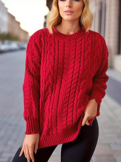 Fashion Vintage Vertical Stripes Twist Knitted Sweater