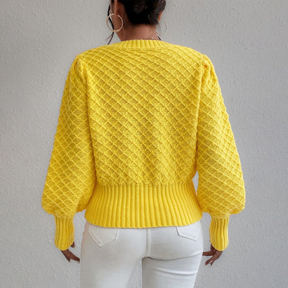 Fashion Round Neck Pullover Long Sleeve Sweater