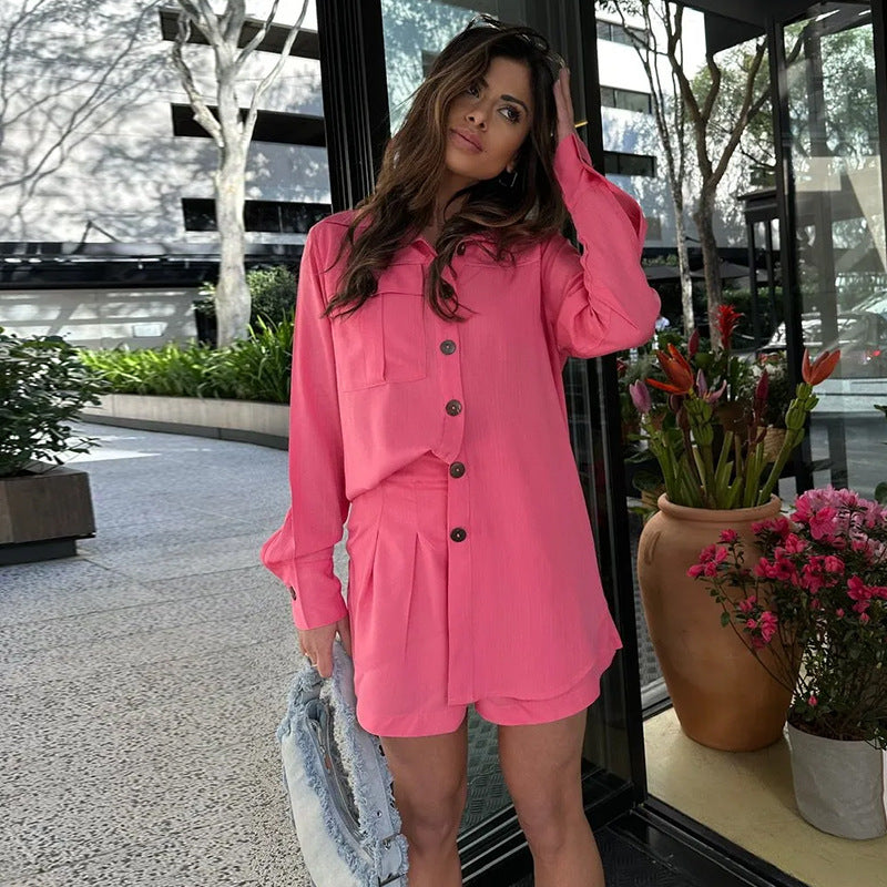 Fashion Loose Shirt Shorts Suit