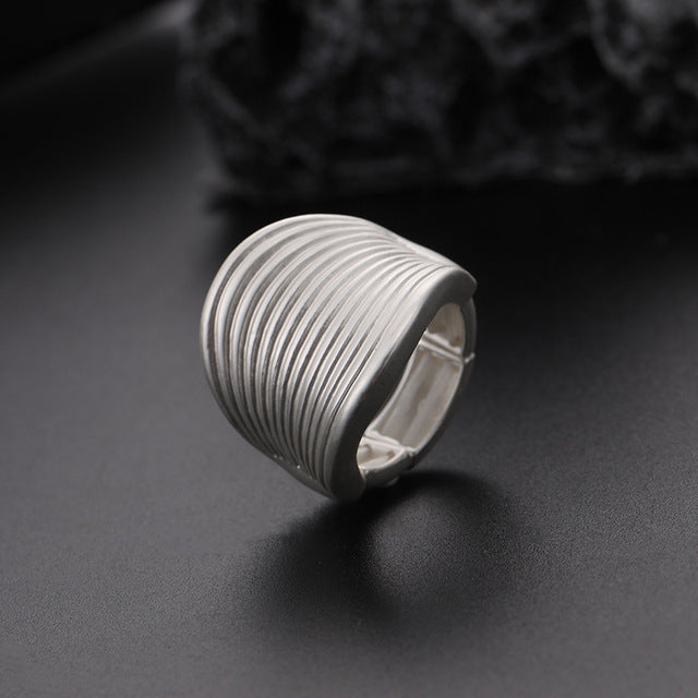 Fashion Irregular Thick Gold And Silver Color Ring