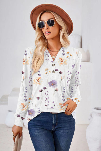 Fashion Printing Button Top