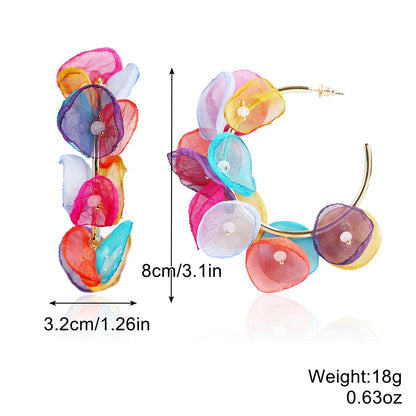 Fashion Exaggerated Flower Earrings