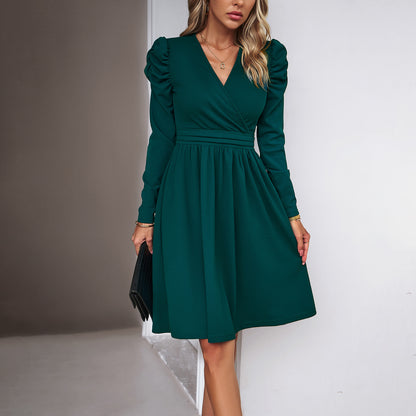 Fashion V-neck Long-Sleeve Dress