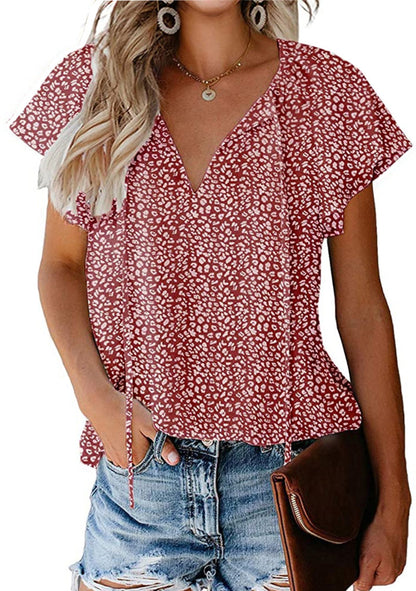 Fashion Floral Chiffon Shirt Loose