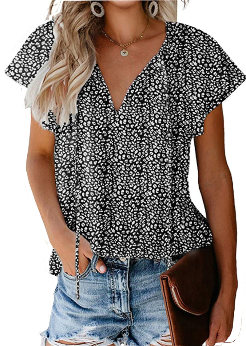 Fashion Floral Chiffon Shirt Loose