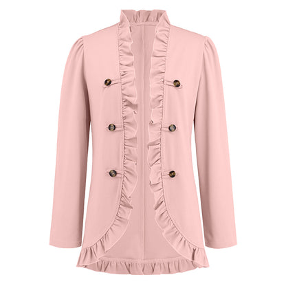 Fashion Ruffled Cardigan Button Jacket