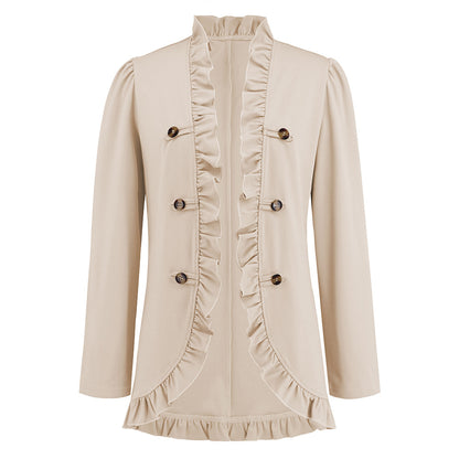 Fashion Ruffled Cardigan Button Jacket