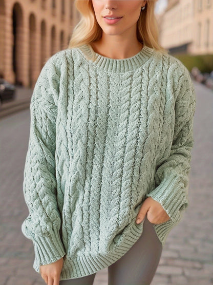Fashion Vintage Vertical Stripes Twist Knitted Sweater