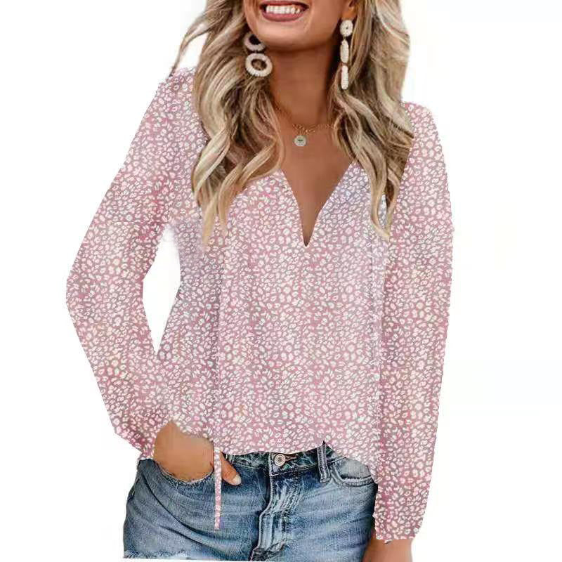 Fashion Floral Chiffon Shirt Loose