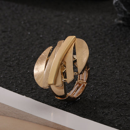 Fashion Irregular Thick Gold And Silver Color Ring