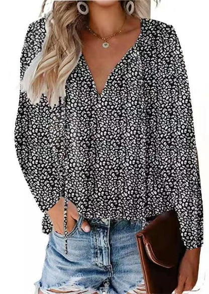 Fashion Floral Chiffon Shirt Loose