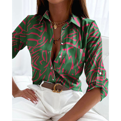 Fashion Long-sleeved Print Shirt