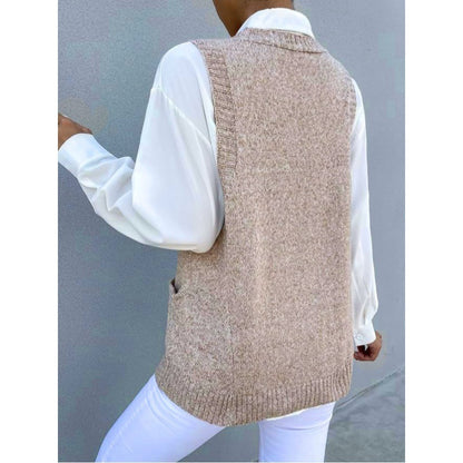 Fashion Simple Pullover Solid Color Vest