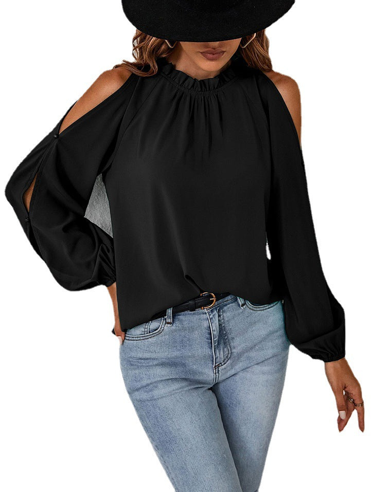 Fashion Pleated Off-shoulder Top